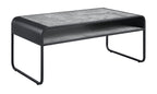 Acme Furniture Rectangular Coffee Table with Open Shelf, Concrete Gray and Black