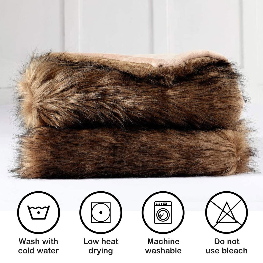 HORIMOTE HOME Faux Fur Blanket HBK-FFCM-BR-K King Size Brown 104"x90"