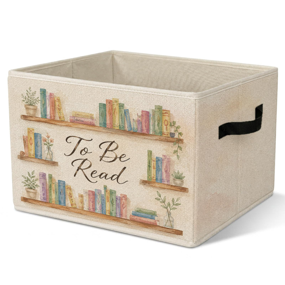 FSTCSV Book Lovers Gifts Storage Bin, To Be Read Collapsible Storage Bin