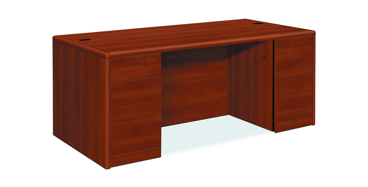 Hon 10799Co 10700 Double Pedestal Desk With Full Pedestals, 72W X 36D X 29 1/2H, Cognac