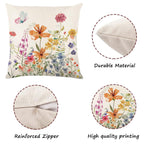 Onfaon Spring Decorations For Home - Spring Pillow Covers 18X18, Outdoor Pillow Covers Spring Farmhouse Throw Pillow Cover Garde