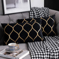 Dezene 12X20 Inch Gold Velvet Throw Pillow Covers: 2 Pack Rectangular Decorative Pillow Cases For Bedroom Sofa Couch Living Room