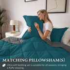 Downluxe California King Comforter Set - Ocean And Grey Cal King Comforter Set, Soft Bedding Sets For All Seasons - 3 Pieces - 1 Comforter (104'X96') And 2 Pillow Shams(20'X36')