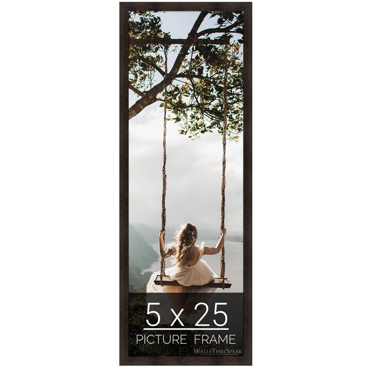 wallsthatspeak 5x25 Espresso Brown Picture Frame for Puzzles Posters Photos or Artwork
