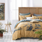 Get Bed Ready Chinoiserie Chic Duvet Cover Set Painted Oriental Garden Print Bedding 400Tc Cotton Sateen Beautiful Botanical Nat