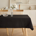 Decorelia Waterproof Burlap Black Tablecloths For 8 Ft Rectangle Tables, Easy Care Reusable Decorative Fabric Outdoor Table Cove
