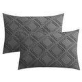 Jellymoni 2 Pack Grey Pillowcases King Size, Soft Microfiber Geometric Tufted Pillow Covers With Envelope Closure (Pillows Are N
