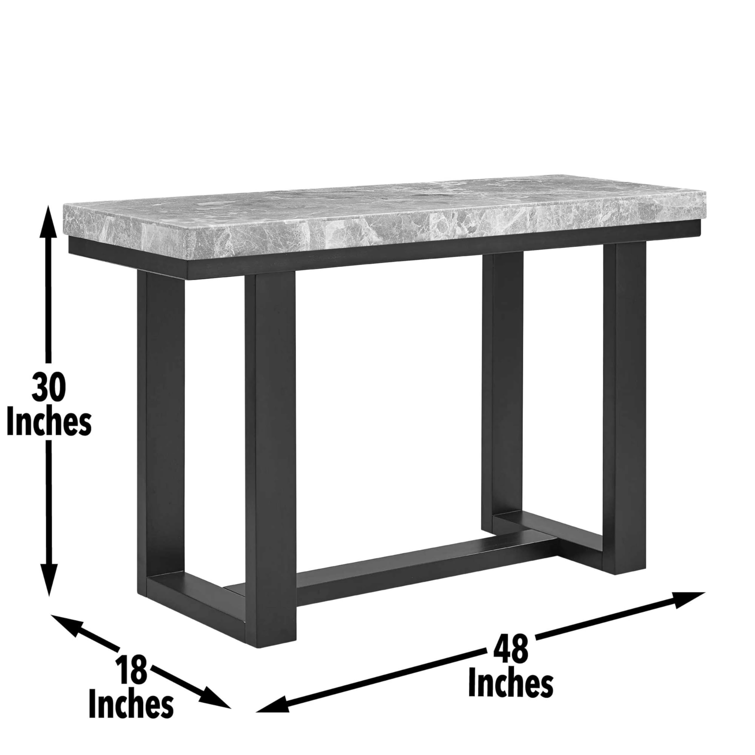 Steve Silver Co Lucca Gray Marble Top Sofa Table