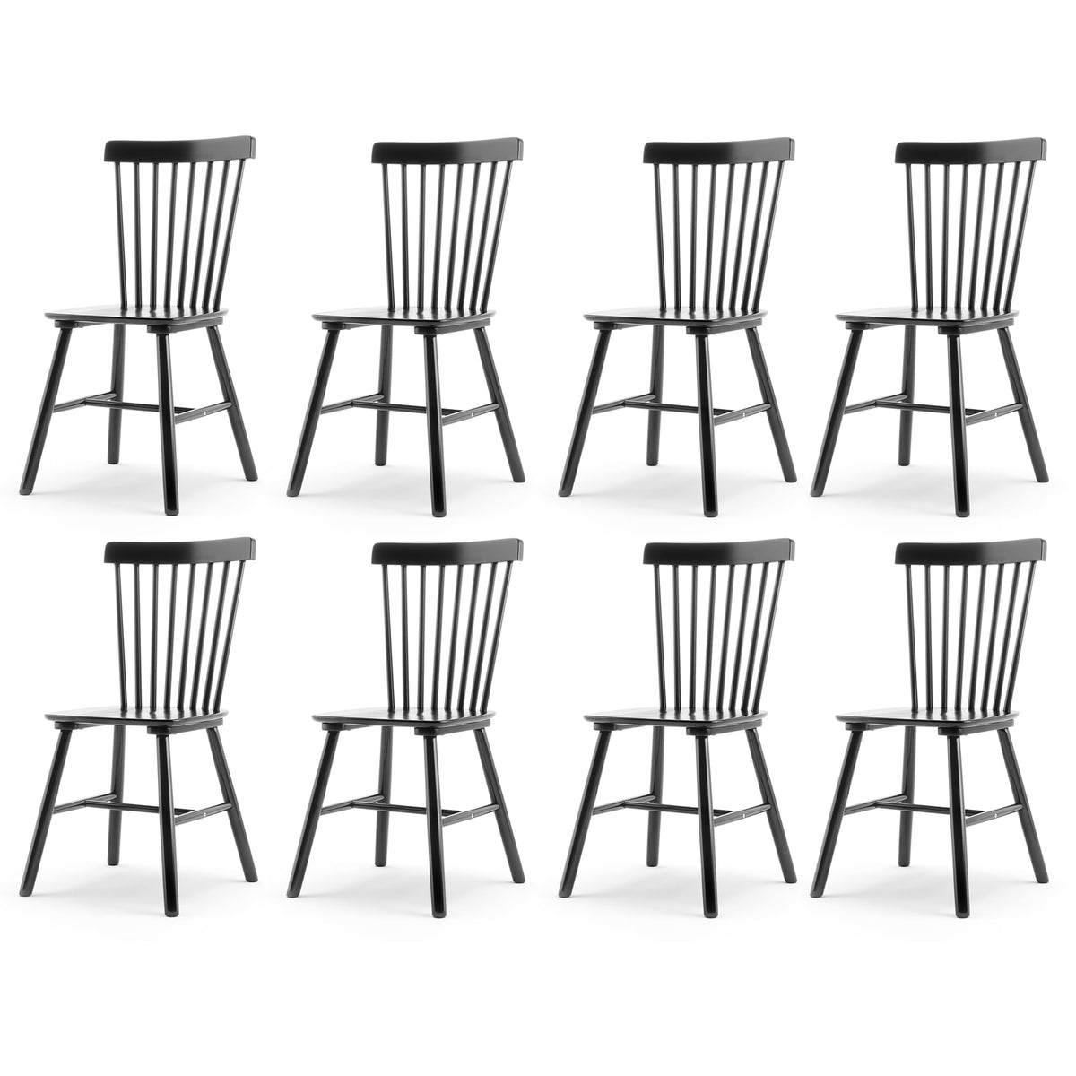 Lue Bona Windsor Dining Chair, Dining Chairs Set Of 8, Spindle Back Wood Dining Chair, Kitchen Chairs Wooden, Farmhouse Dining C