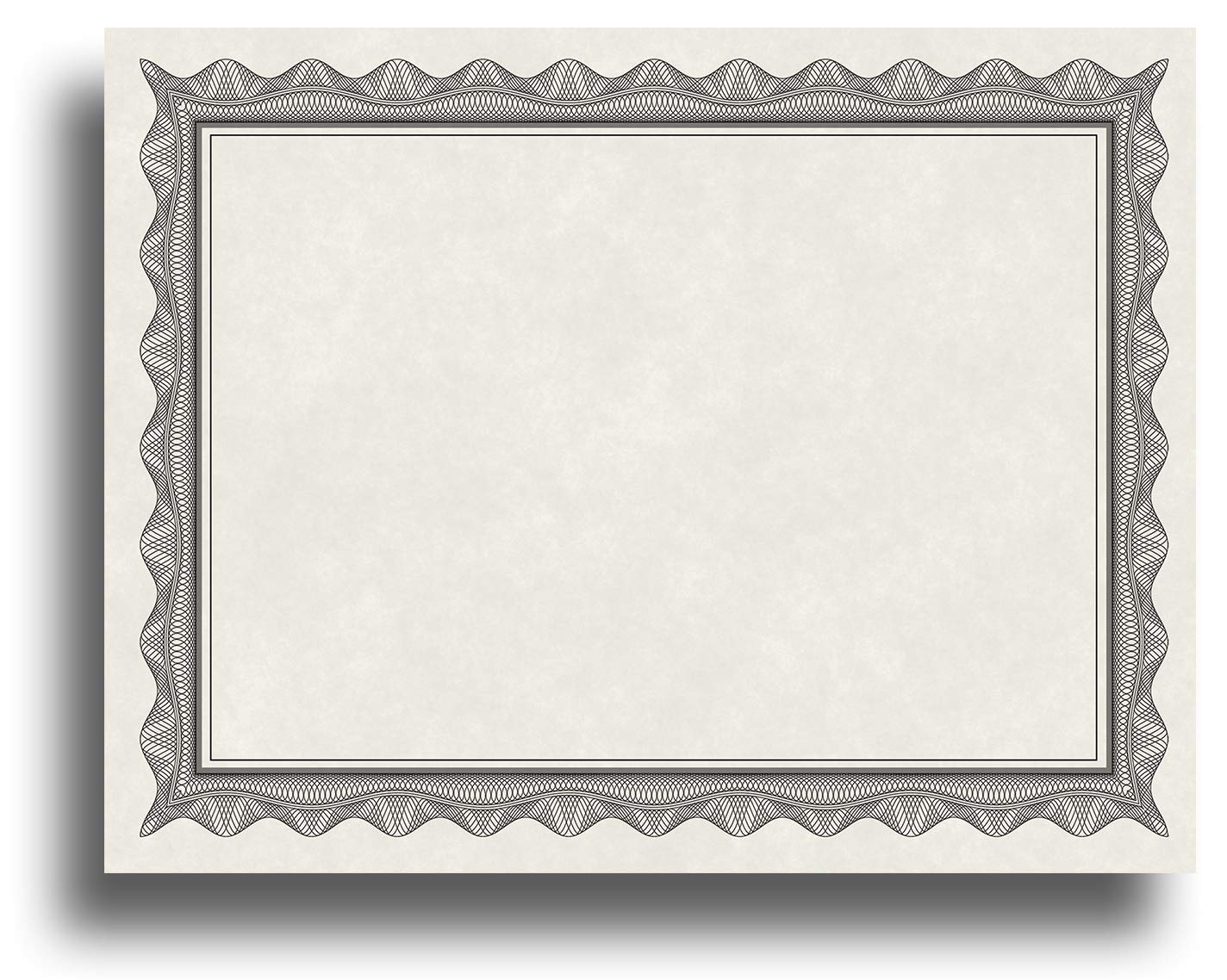 Blank Parchment Certificate Paper For Awards - Works With Inkjet/Laser Printers - Measures 8 1/2' X 11' - Black Border - 25 Sh