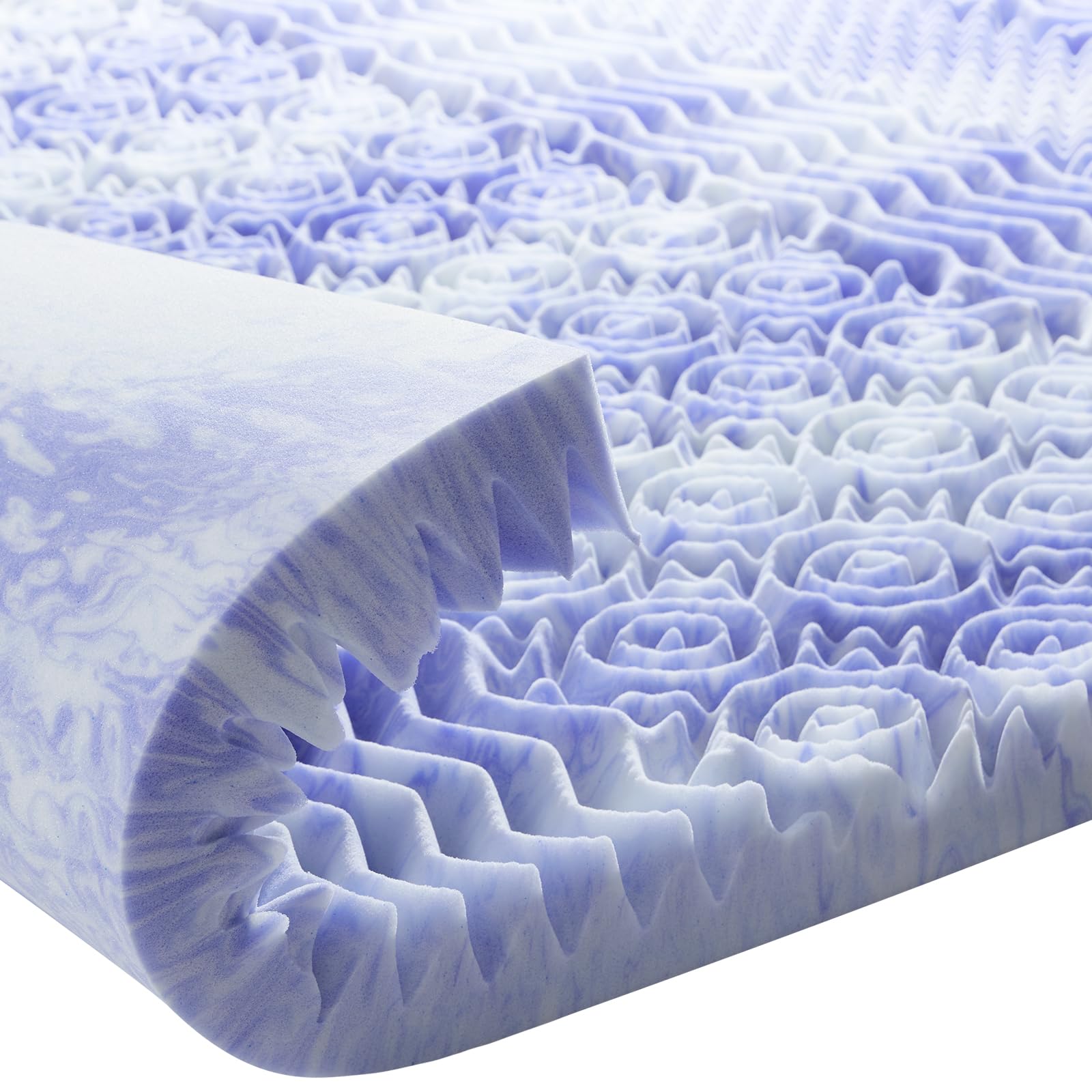 Dreamsmith 2 Inch 7-Zone King Memory Foam Mattress Topper, Cooling Gel Infused Foam Mattress Topper King For Pressure Relief, Ce