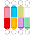 Uniclife 80 Pieces Key Tags 2 Inch Plastic Key Chain Tags With Ruled Blank Paper Labels Transparent Covers And Split Rings Sturd