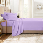 Clara Clark Twin Sheets, 5 Piece Set - Hotel Luxury Sheets For Twin Size Bed, Super Soft Bedding Sheets & Pillowcases, Twin Size Sheets, Lavender