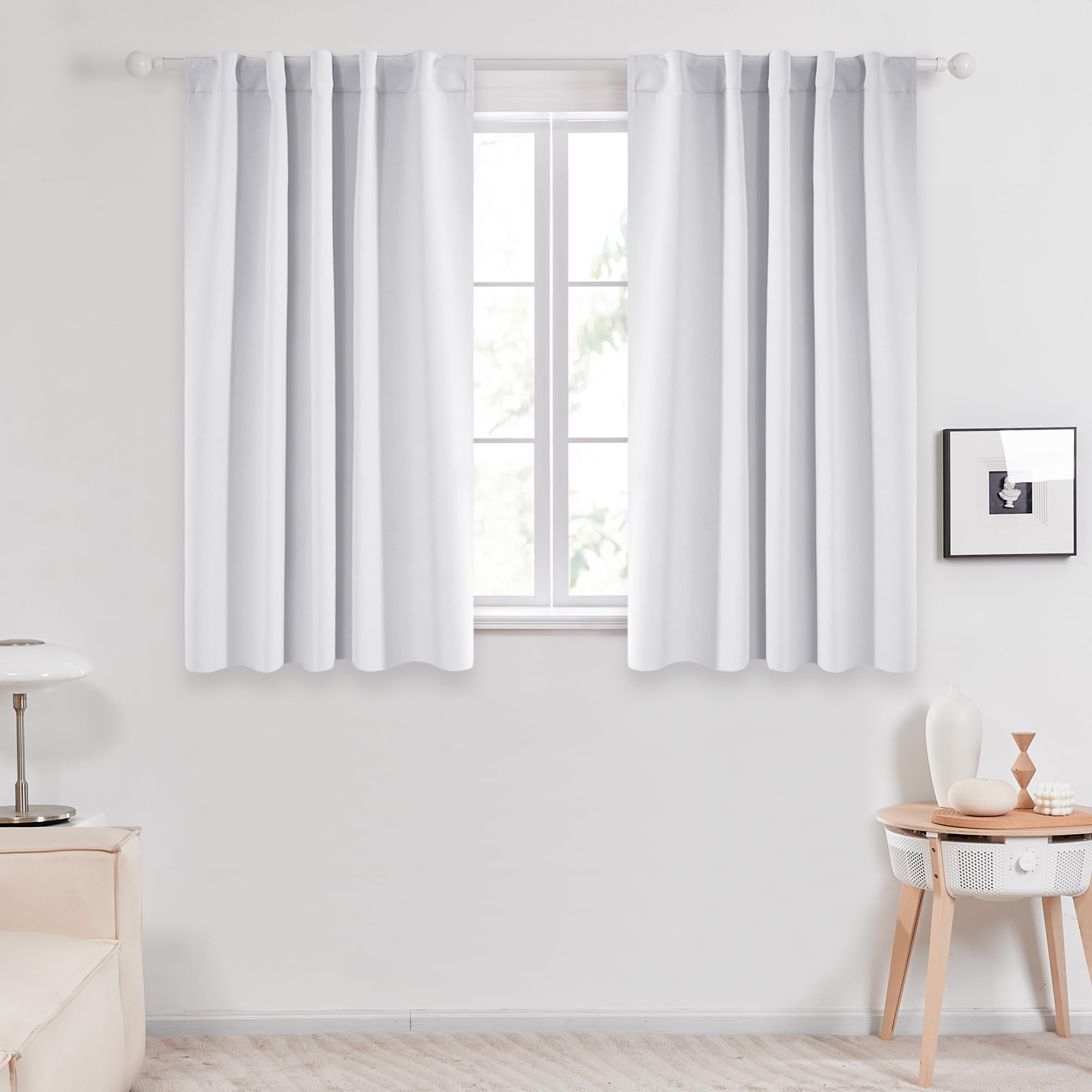 Deconovo Thermal Insulated Room Darkening Curtain For Kitchen, Back Tab And Rod Pocket Curtains Blackout Curtains For Bedroom, 4