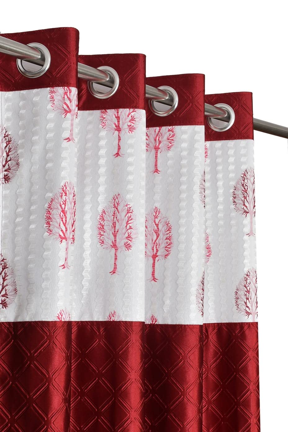 Rensum Tree Print Curtains for Home Window 5Ft Set of 2, Polyester Eyelet Curtain Drapes for Living Room Kitchen Bedroom Decor,