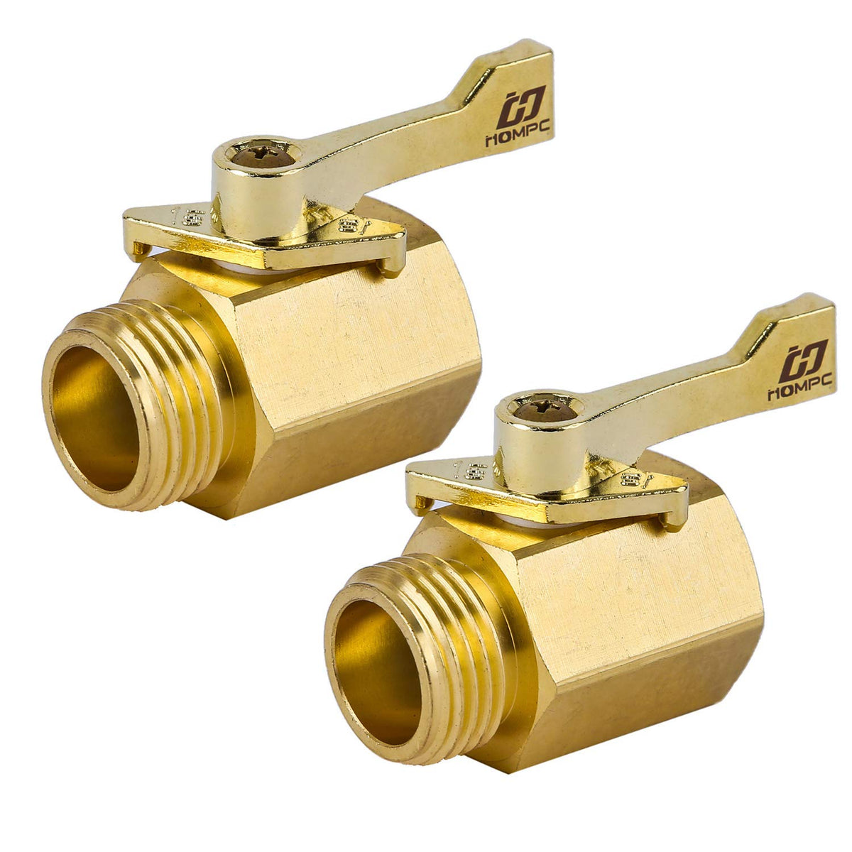Hqmpc Super Heavy Duty 3/4' Brass Shut Off Valve Garden Hose Shut Off Valve Garden Hose Connector 2 Pcs