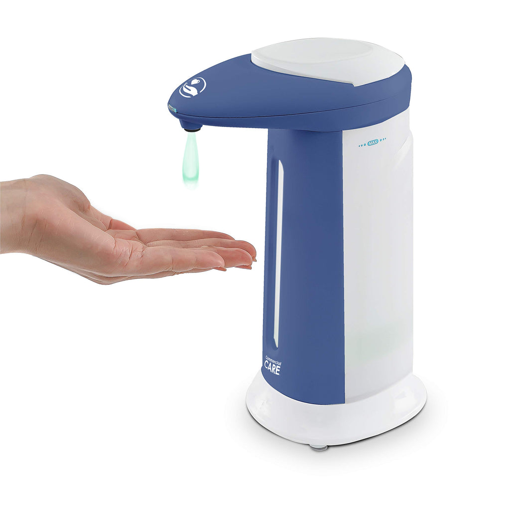 Commercial Care Touchless Soap, Hand Sanitizer Dispenser - Battery Operated Automatic Soap Dispenser with Dripless Design, Motio