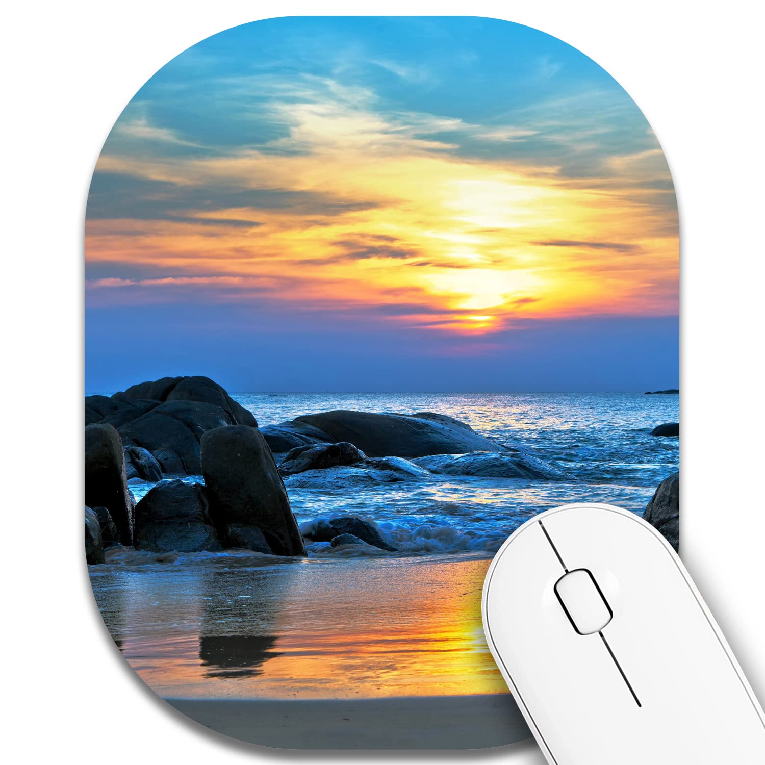 Small Mouse Pad,Mini Mouse Pad 6 X 7 Inch,For Laptop Keyboard Tray Wireless Mouse Home Office Travel,With Non-Slip Rubber Base,