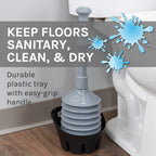 Js Jackson Supplies Grey Bellows Accordion Toilet Plunger With Black Storage Tray