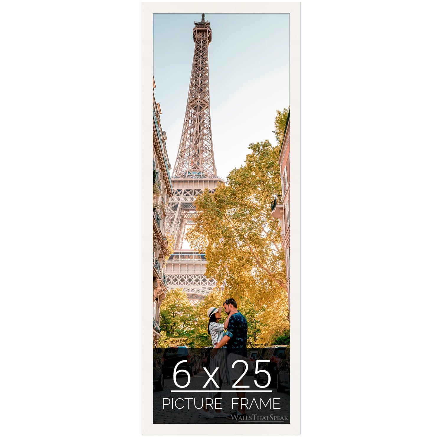 wallsthatspeak 6x25 white Picture Frame for Puzzles Posters Photos or Artwork