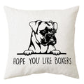 Sidhua Hope You Like Boxers Dog Themed Pillowcase Decorations For Home, Funny German Boxer Dog Love Throw Pillow Cover 18   X18