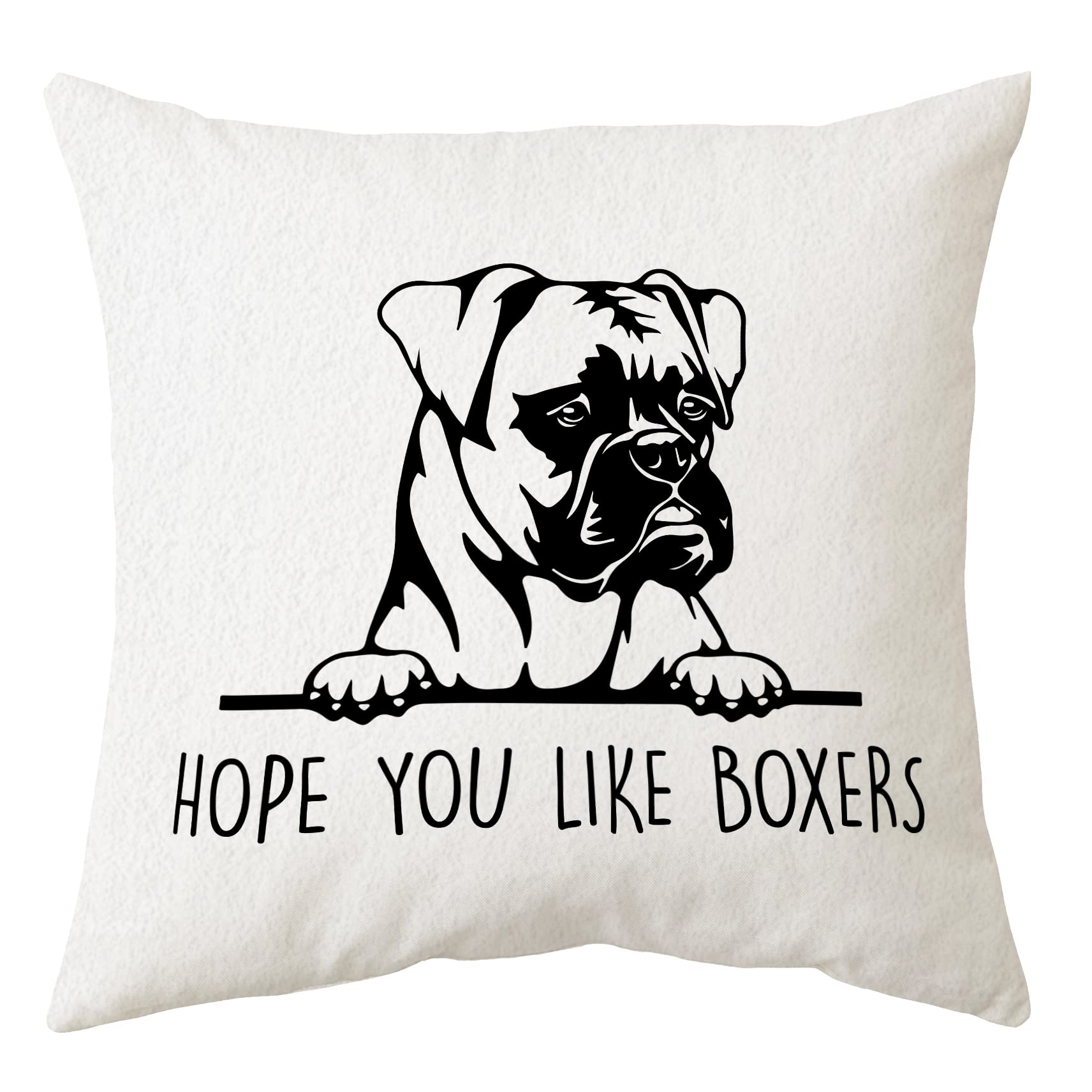 Sidhua Hope You Like Boxers Dog Themed Pillowcase Decorations For Home, Funny German Boxer Dog Love Throw Pillow Cover 18   X18