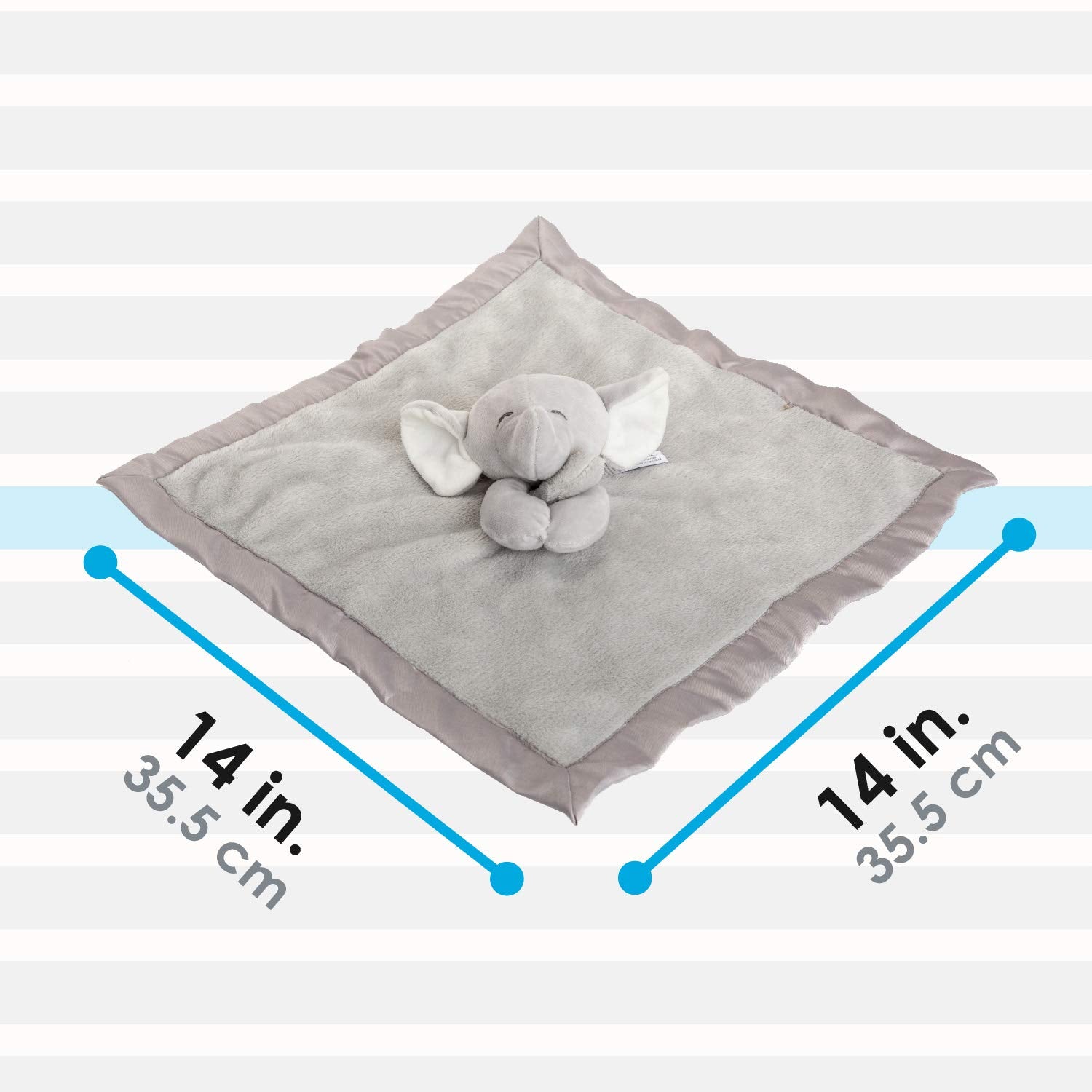 Kids Preferred Carter'S Elephant Plush Stuffed Animal Snuggler Lovey Security Blanket - Gray