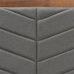 Baxton Studio Iden Modern and Contemporary Dark Grey Fabric Upholstered and Walnut Brown Finished Wood Twin Size Headboard