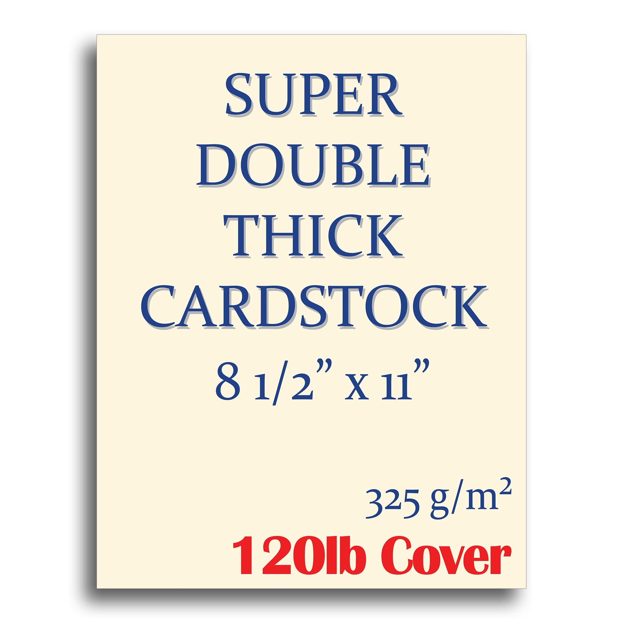 Super Thick 120Lb Cover Cardstock Paper - Plain Heavy Natural Cream Stock - 8.5' X 11' - Inkjet/Laser Printer Compatible - 50