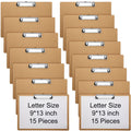 Sherr 15 Pcs Landscape Clipboards Bulk 9X13 Inch Hardboard Clipboard Low Profile Clip Drawing Boards Back To School Supplies For