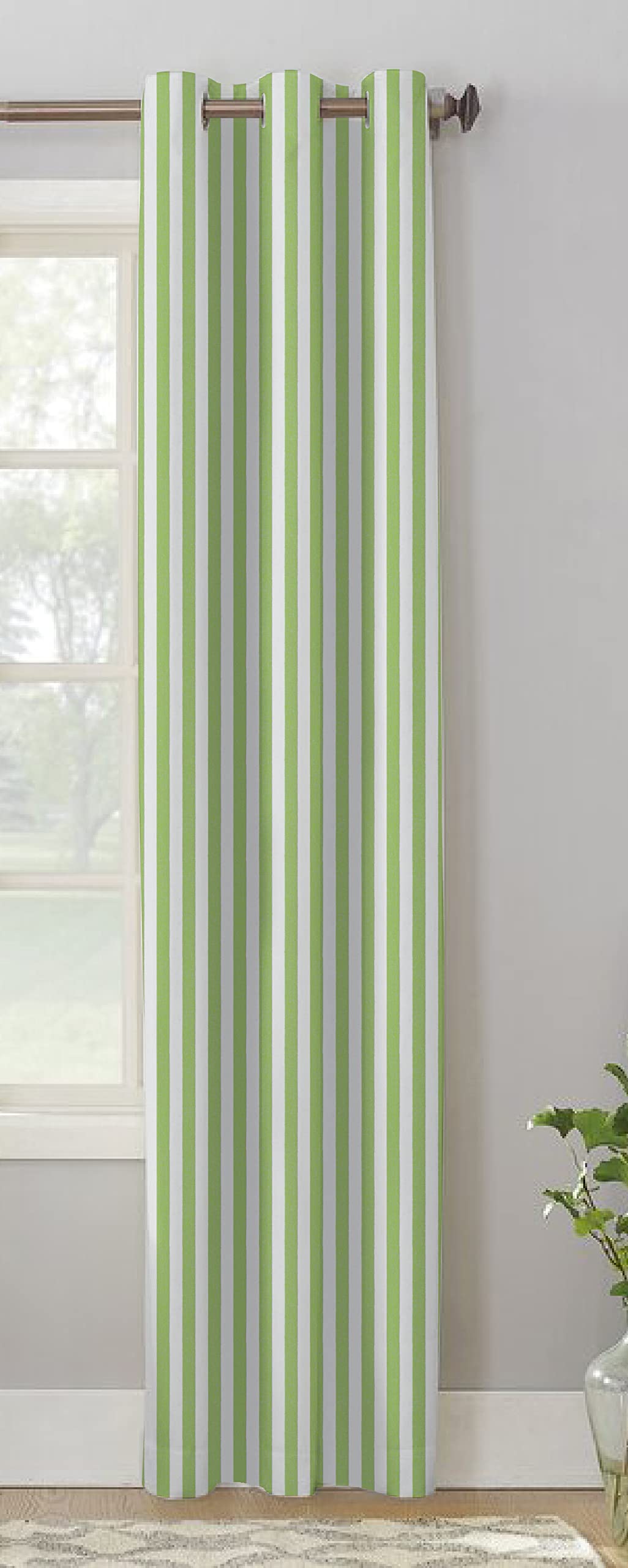 AIRWILL, Cotton Candy Stripe Green Designed Striped Pattern Door  4x7ft Curtains  (Pack of 1 pc)  Green