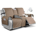 VANSOFY Loveseat Recliner Cover with Console 100% Waterproof Sofa Slipcovers Non-Slip Reclining Couch Cover Split Sofa Covers Fu