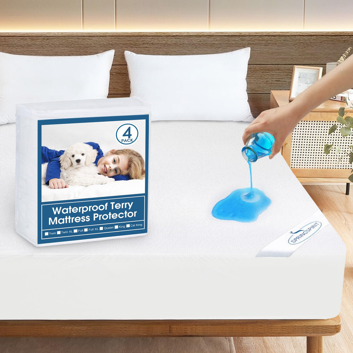 4 Pack Twin Mattress Protector Waterproof Premium Terry Twin Bed Sheets Fitted Up To 14' Ultra Soft And Breathable Mattress Top