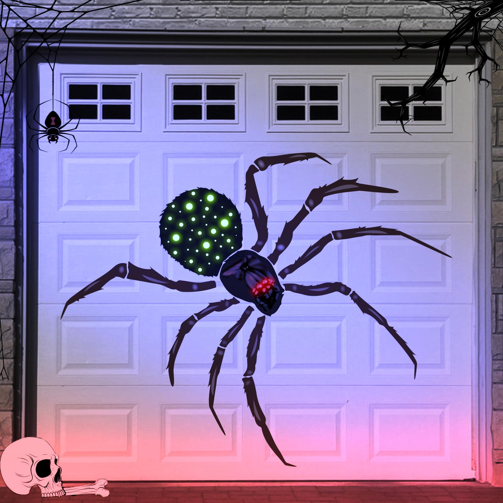 Halloween Garage Door Decorations Magnets Huge Spider, Garage Door Halloween Decorations Decal Stickers For Halloween Garage Car