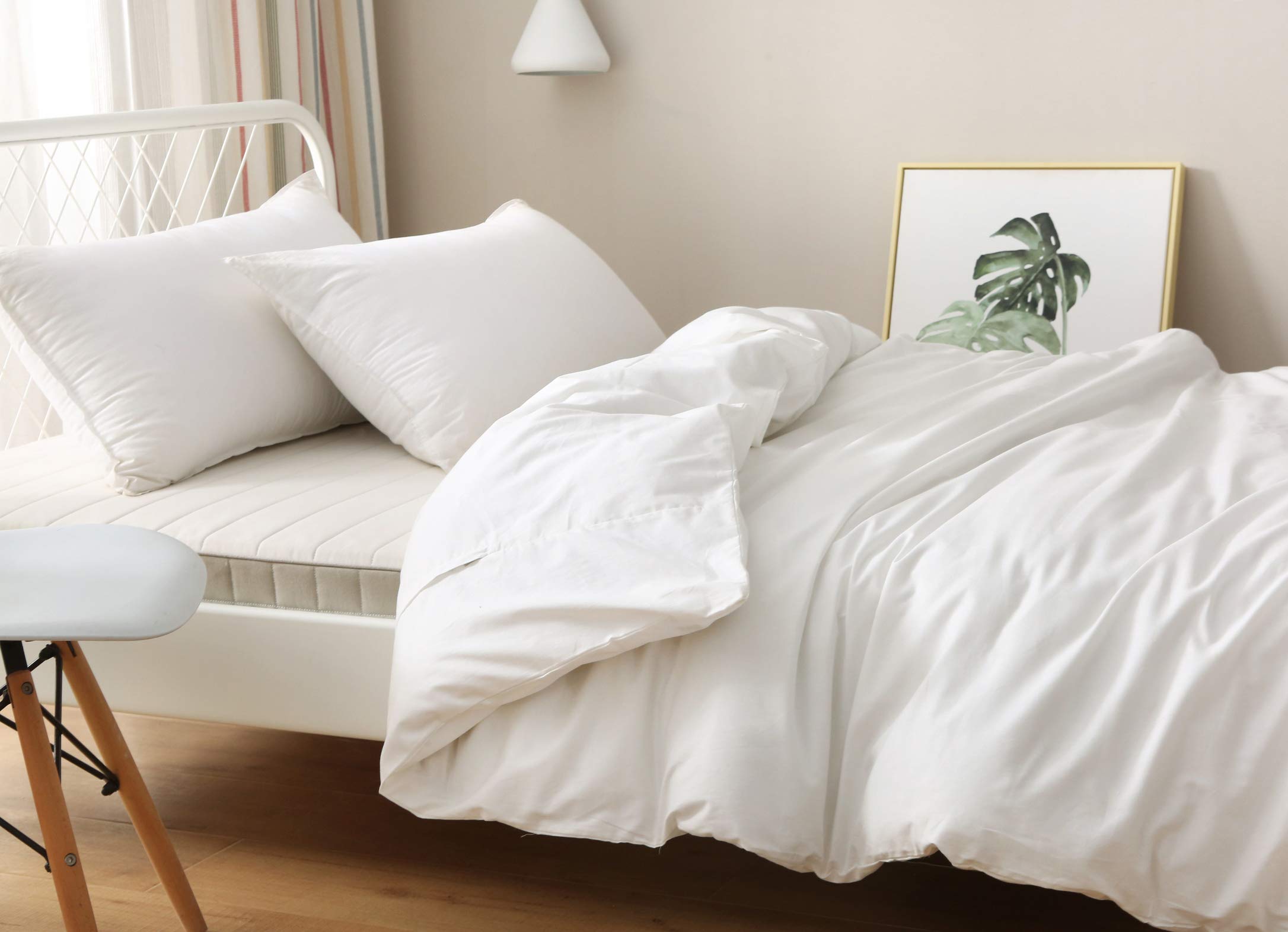 F.Y.Dreams Weighted Blanket Duvet Cover 60X80 Inches With 8 Ties,Zipper On Long Side/100% Cotton, Off-White/Just Duvet Cover