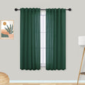 Mrs.Naturall Hunter Green Back Tab Linen Blend Sheer Curtains For Living Room 36X54 Inches Long