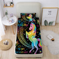 Unicorn Sheets Twin Fitted Sheet 2 Pack, Twin Sheets For/Kids/Girls/Boys, Twin Bedding Sets For Girls, Magic Rainbow Letters Uni