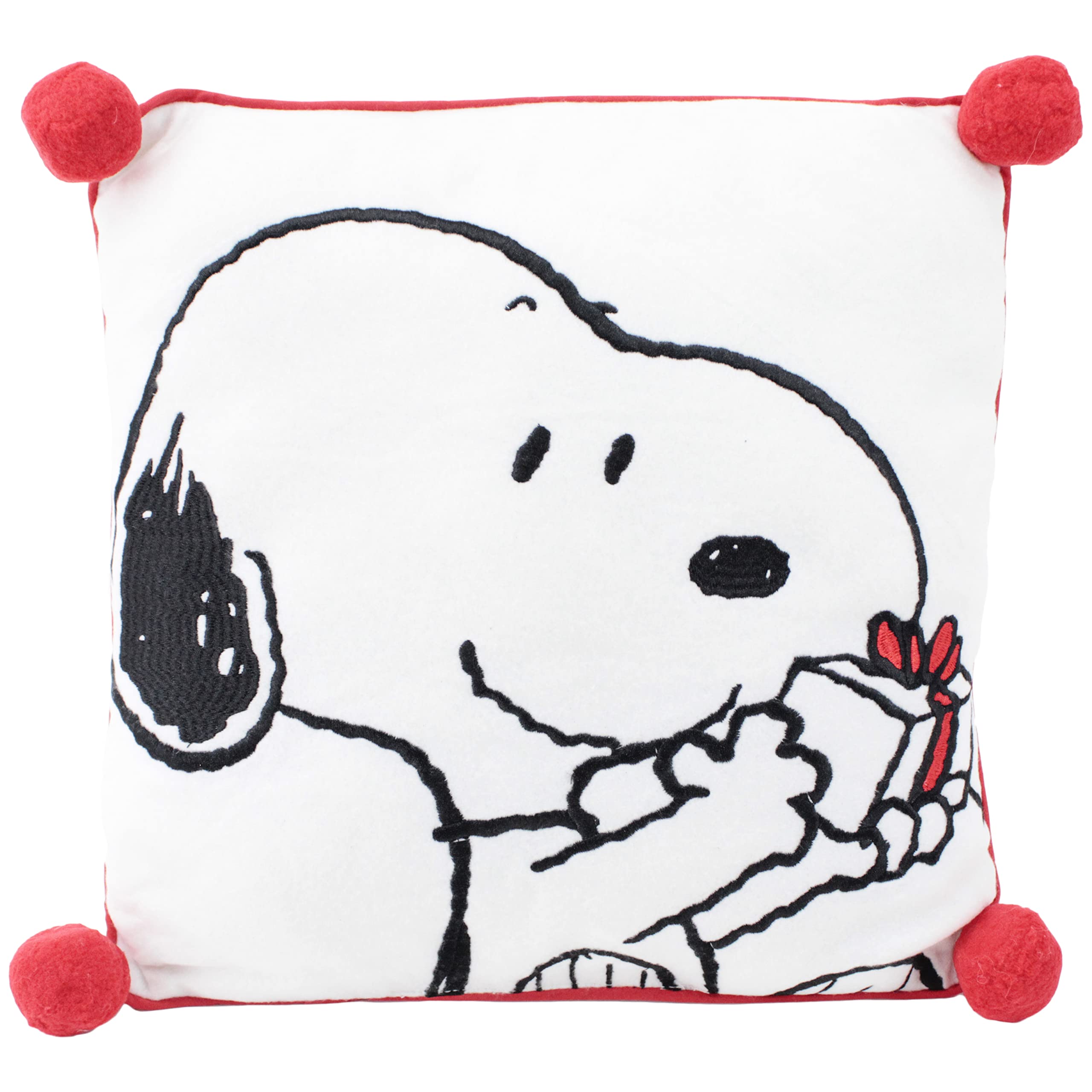 Dandee Peanuts | 14' Officially Licensed & Collectible Decorative Pillow | Snoopy, White