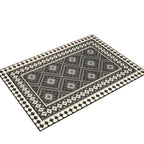 Safavieh Veranda Collection Area Rug - 6'7' X 9'6', Black & Creme, Boho Design, Non-Shedding & Easy Care, Indoor/Outdoor & Washable-Ideal For Patio, Backyard, Mudroom (Ver099-0421)