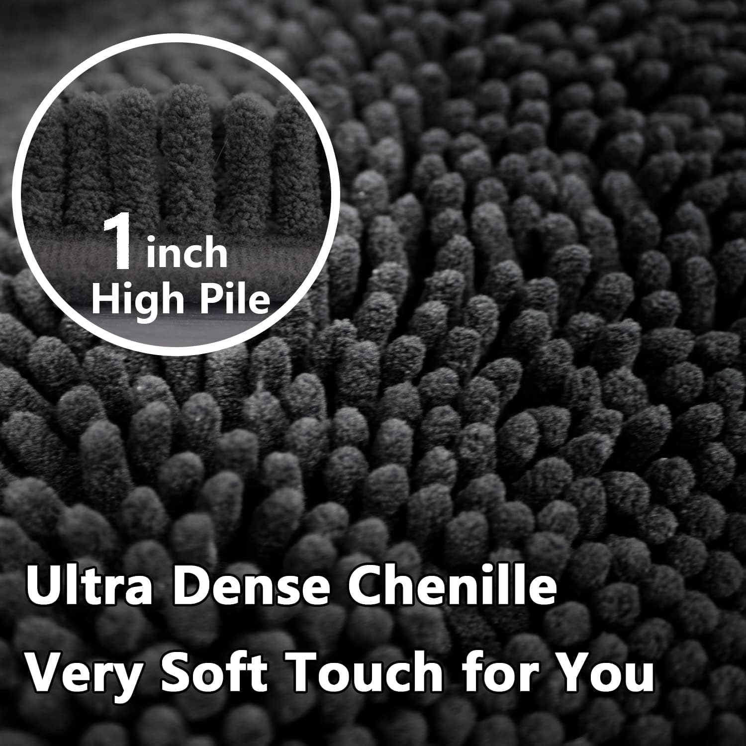 Flotstiga Bathroom Rugs Chenille, Extra Thick And Absorbent, Non-Slip, Machine Washable, Dry Quckily, Soft Cozy Plush, Used Unde