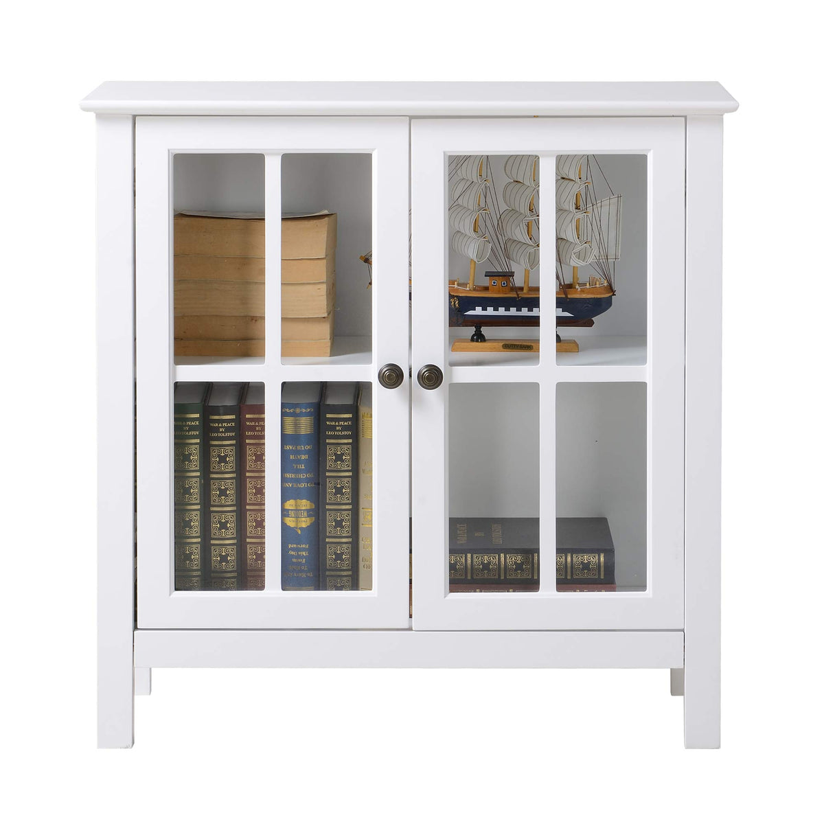 American Furniture Classics 22600 Glass Door Cabinet, White