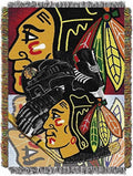 Northwest Nhl Chicago Blackhawks Unisex-Adult Woven Tapestry Throw Blanket, 48'' X 60'', Home Ice Advantage