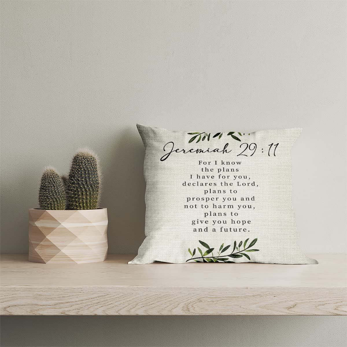 Bible Verse Throw Pillow Cover Cushion Case, Blessing Gift, Scripture Art, Scripture Sayings, Bible Quote, Jeremiah 29:11, Churc