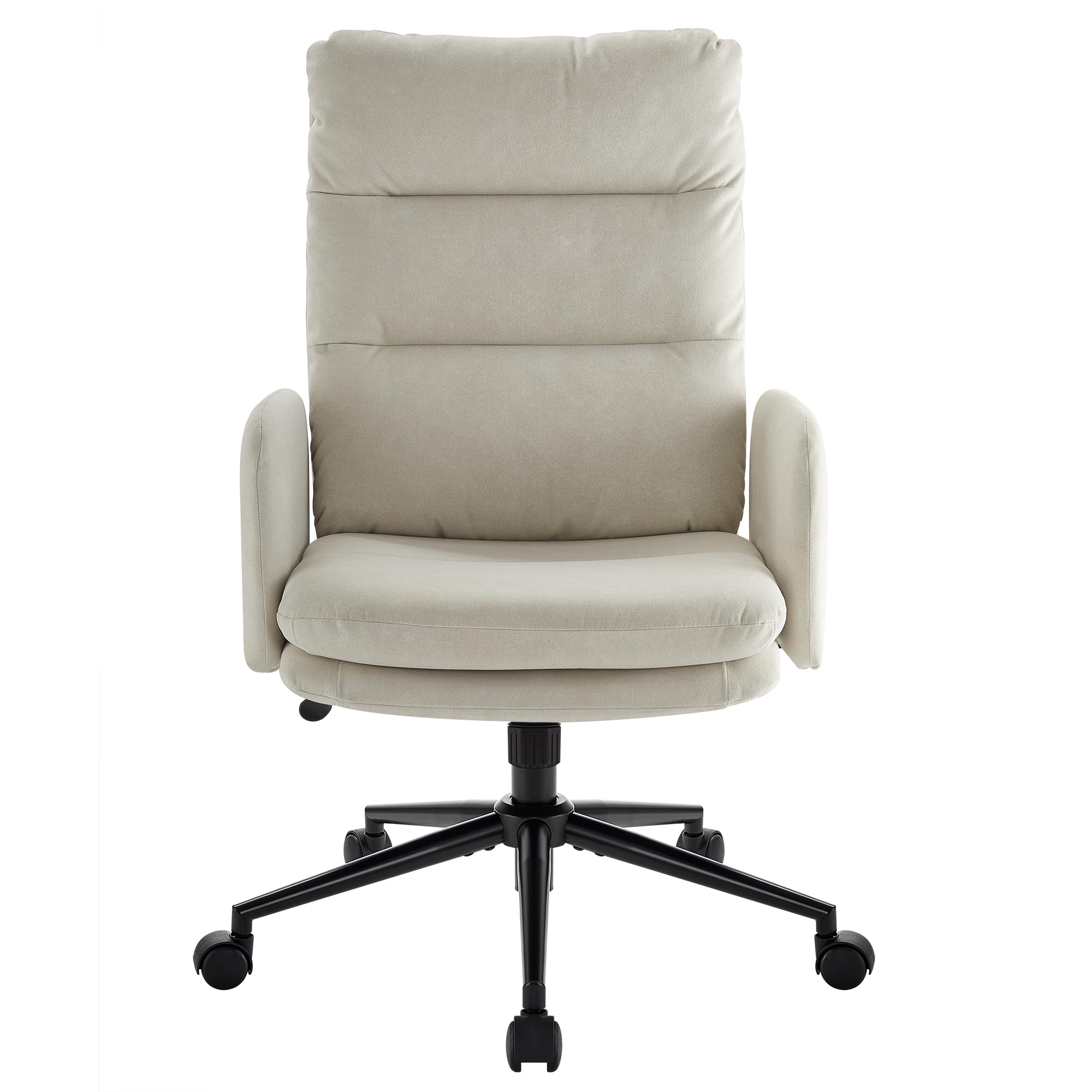 IWMH Swivel Home Office Chair,High-Back Armchair,Makeup Chair with Wheels and Armrests,Height Adjustable Desk Chair Upholstered 