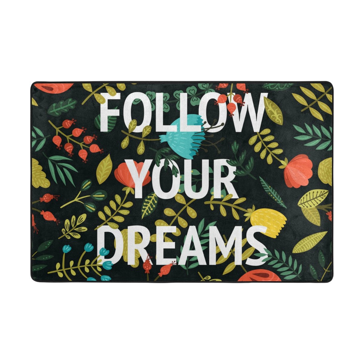 My Little Nest Area Rug Follow Your Dreams Lightweight Non-Slip Soft Mat 4' X 6', Memory Sponge Indoor Outdoor Decor Carpet For Entrance Living Room Bedroom Office Kitchen Hallway