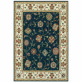 HomeRoots 509124 6 x 9 ft. Navy & Ivory Oriental Power Loom Stain Resistant Rectangle Area Rug