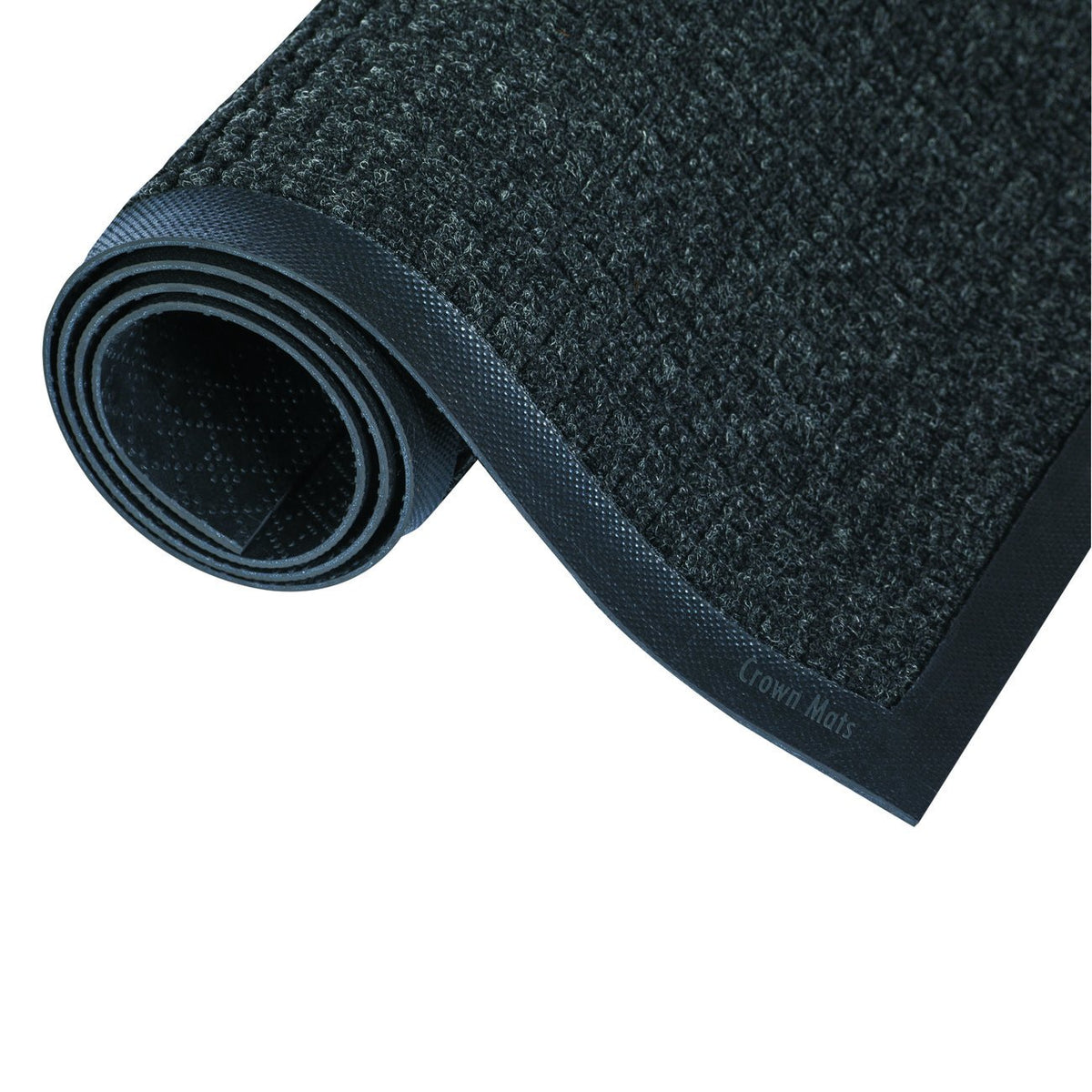Crown SSR023CH Super-Soaker Wiper Mat with Gripper Bottom, 0.38'' Thickness, 24'' Width, 36'' Length, Polypropylene, Charcoal