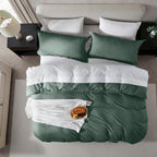 Nestl Forest Green Duvet Cover King Size - Soft Prewashed King Duvet Cover Set, 3 Piece, With Zipper Closure, 1 Duvet Cover 104X90 Inches And 2 Pillow Shams - No Comforter