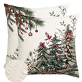 Rabusofa Christmas Pillow Covers 20X20 Inch,Outdoor Christmas Tree Decorative Throw Pillows Waterproof Set Of 2,Winter Pillow Ca