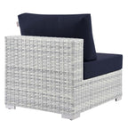Modway EEI-4298-LGR-NAV Convene Outdoor Patio Chair Armless, Light Gray Navy, 35 x 28.5 x 33